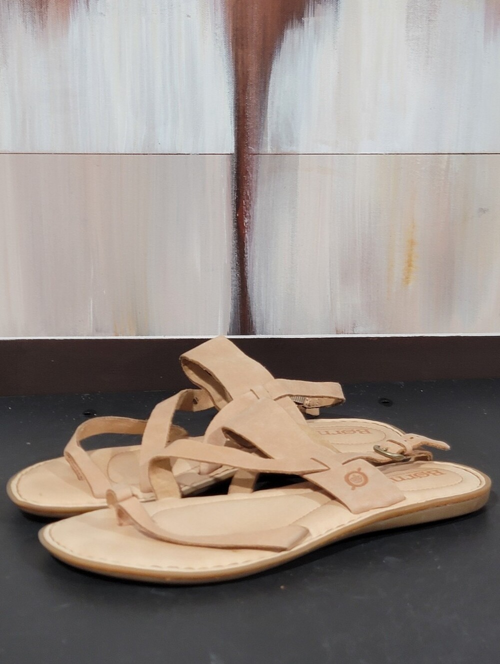 Born Natural Flat Sandals Size 8.5M Flats Favigana Sandal Summer